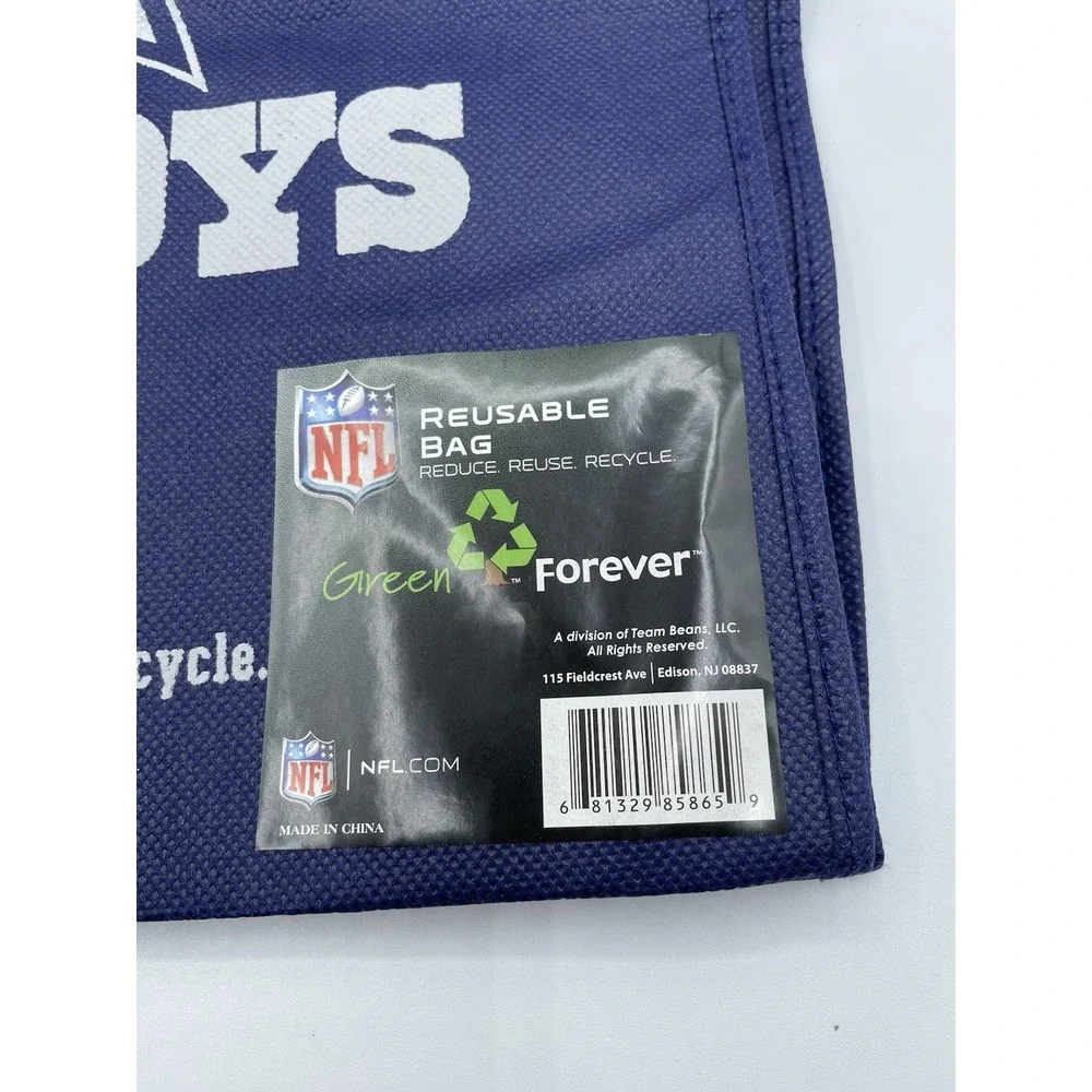 Dallas Cowboys Reusable Bag Forever Shopping Reduce Reuse Recycle Groceries NFL
